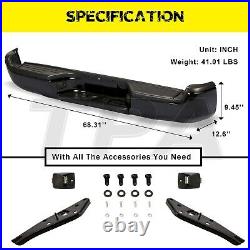 Rear Black Step Bumper Kit With Pads Brackets and Bolts For 05-15 Toyota Tacoma