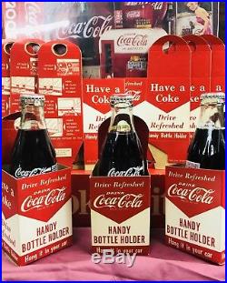 Six (6) 40s 50s COCA COLA Handy Bottle Holders Vintage Old Gm Final Lot Deal