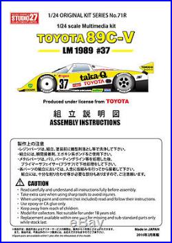Studio27 FK2471R 124 Toyota 89 C-V taka-Q LM'89 Original model car kits