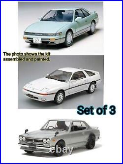 Tamiya 1/24 Toyota Supra 3.0GT Turbo, Skyline 2000 GT-R Street Custom, Silvia K's