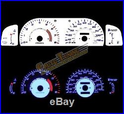 White Indiglo El Gauge Kit Glow BLUE Reverse for 95-97 Tacoma All Models MT ONLY