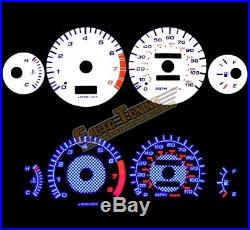 White Indiglo Gauges Kit Glow BLUE Reverse for 93-97 Corolla All Models